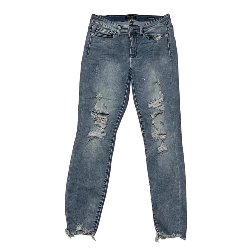 Judy Blue Jeans Womens 9 29 Medium Wash Blue FAB 5 Mid Rise Destroyed Skinny